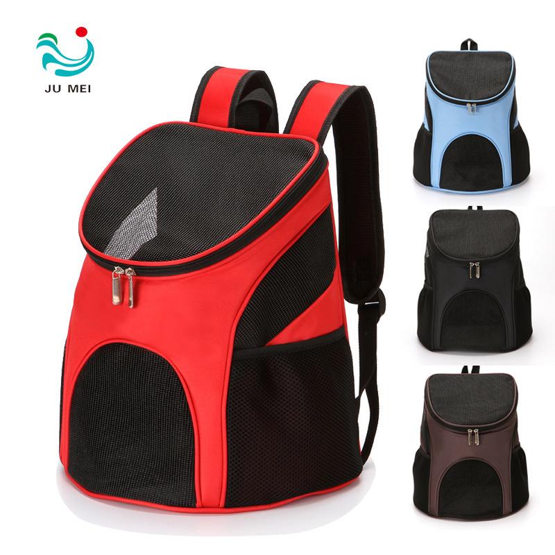 

Portable pet bag out large capacity backpack transparent cat backpack cat supplies dog bag M red красный