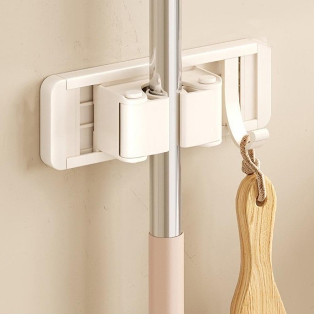 

Space Aluminum Suction Cup Mop Holder Adjustable Spacing Mop Storage Clips Shower Room 1 Clip