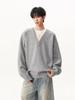 Men's Retro Deep V-Neck Henley Sweater - Autumn Style, High-End American Knitwear