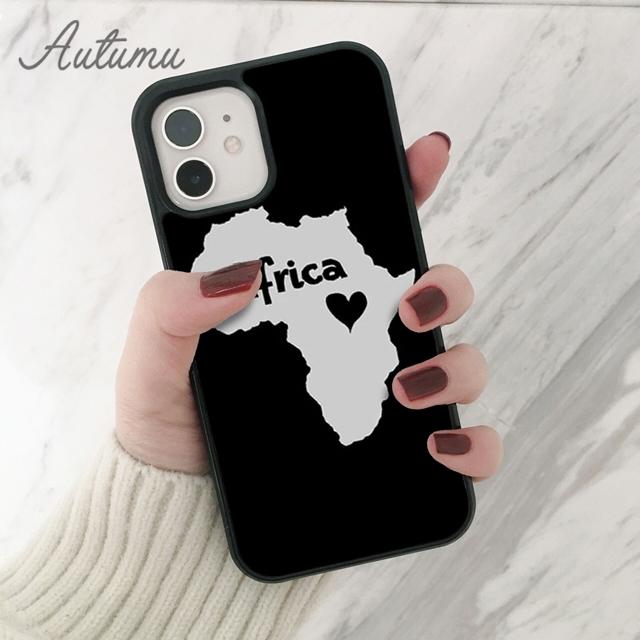 AFRICA MAP Phone Case for iPhone 11 12 13 14 Pro Max Mini X XR XS SE 2020 5 5s 6 6S 7 8 Plus Samsung Galaxy S21 S22 Cover Shell