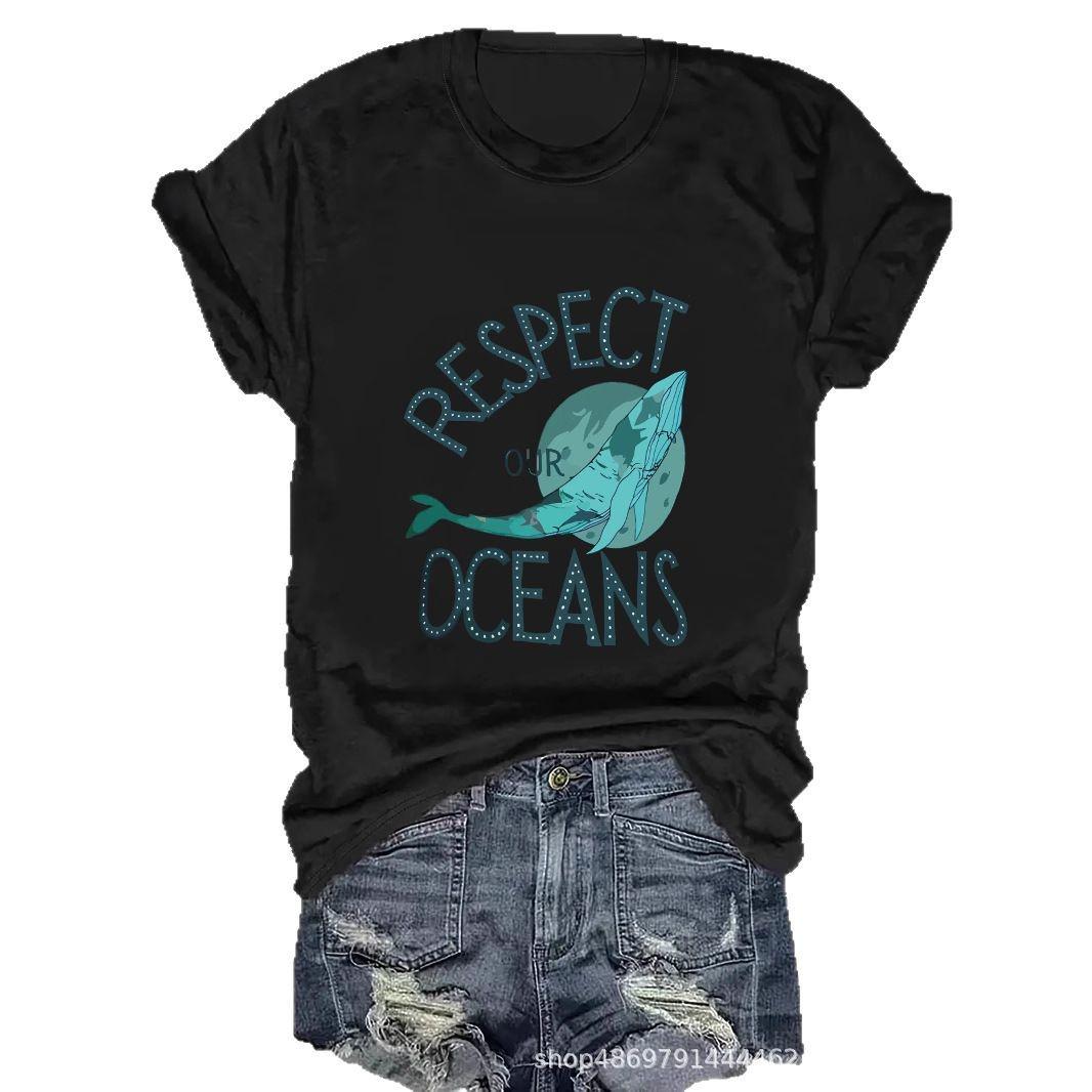 

Women s Fashion Round Neck T-Shirt for Cross-Border Trade M