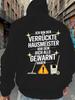 ICH BIN DER VERRUCKTE HAUSMEISTER New Fashion Men's Back-printed Sweatshirt Couple Hoodie Versatile Sports and Casual Loose Hoodie