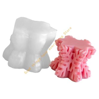 Silicone Moulds Snowflake Pillar Molds Ornament Molds Epoxy Resin Molds Plasters Molds for Candle Making 55KF