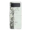 Phone Case For Samsung Galaxy Z Flip 3 4 5 Transparent Fold High Hard PC Shell For Galaxy Z Flip 3 5 Clear Cover Flower 12