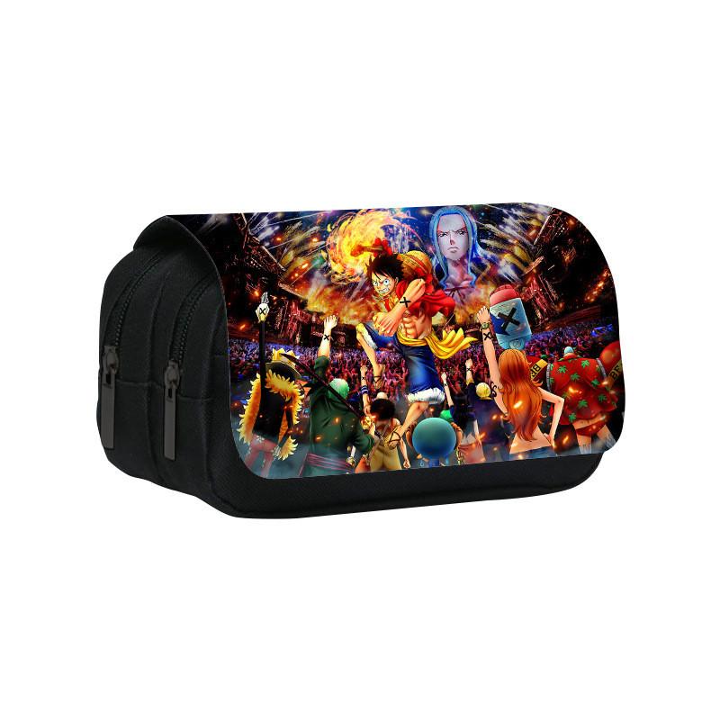 One Piece Double Layer Pencil Case With Nylon Material For Students And Stationery Storage
