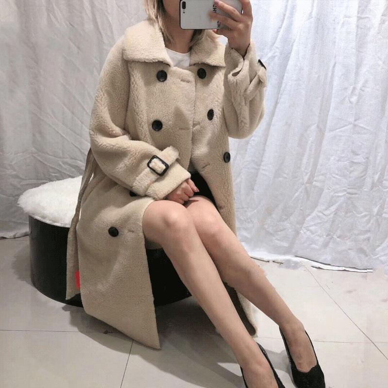 Windjacke Trend Wild Woolen Mantel Frühling und Herbst Große Größe Frau Kleidung Langarm