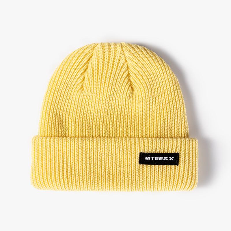 Alphabet Cloth Melon Fur Hat Women's Autumn and Winter Warm Knitted Cold Hat Men's Versatile Hot Hat