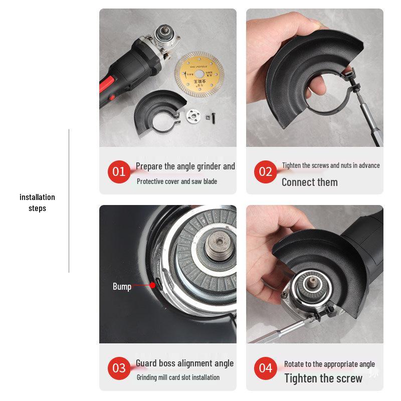 Thickened Dustproof Angle Grinder Guard for 100, 115, 125 Type Grinding Wheels