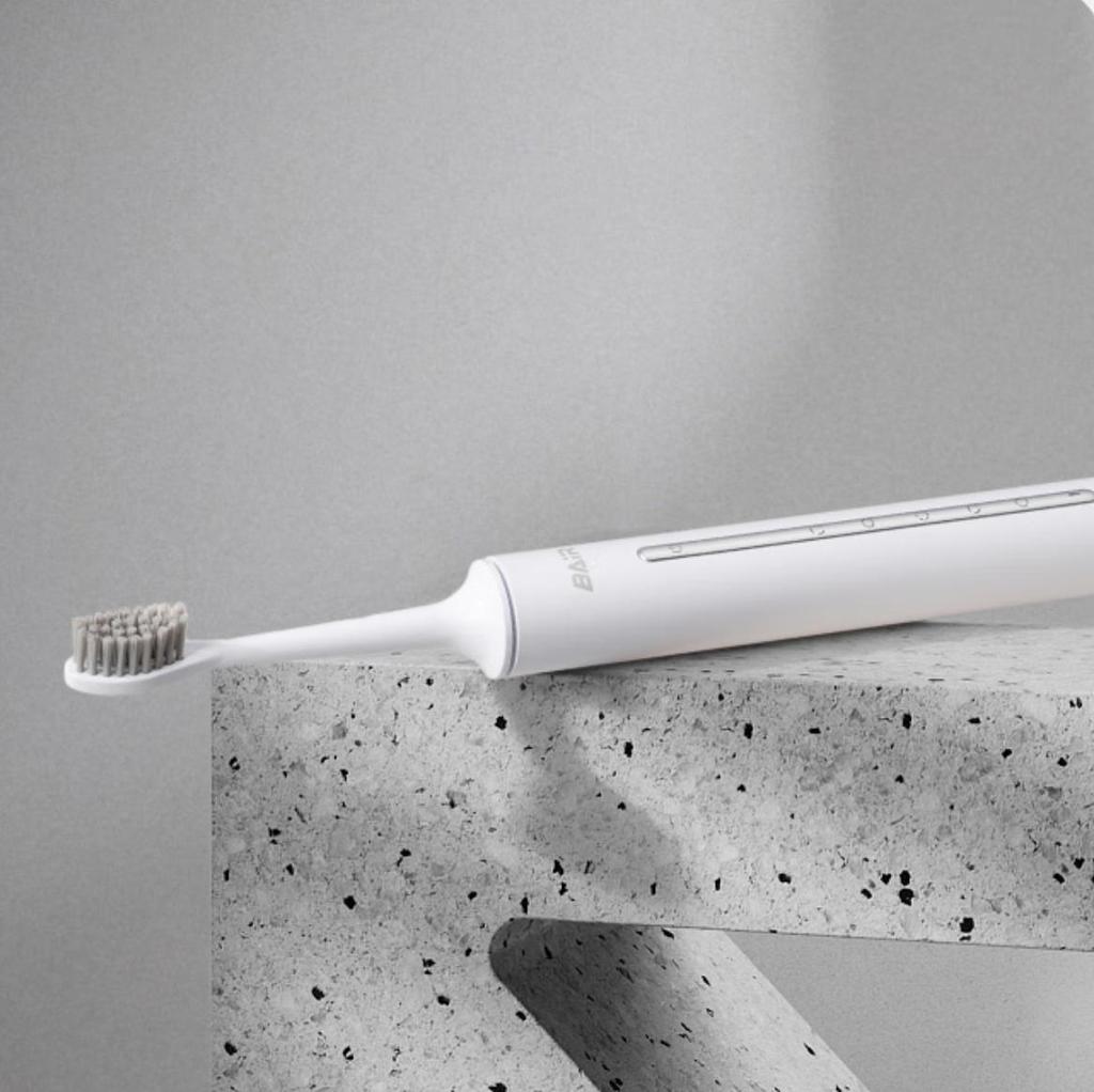 BAiR Electric Toothbrus, Sonic Rechargeable Vibrating Soft Bristles Smart Automatic Toothbrush, Cloud White (Deluxe Version with 6 Brush Heads), USB