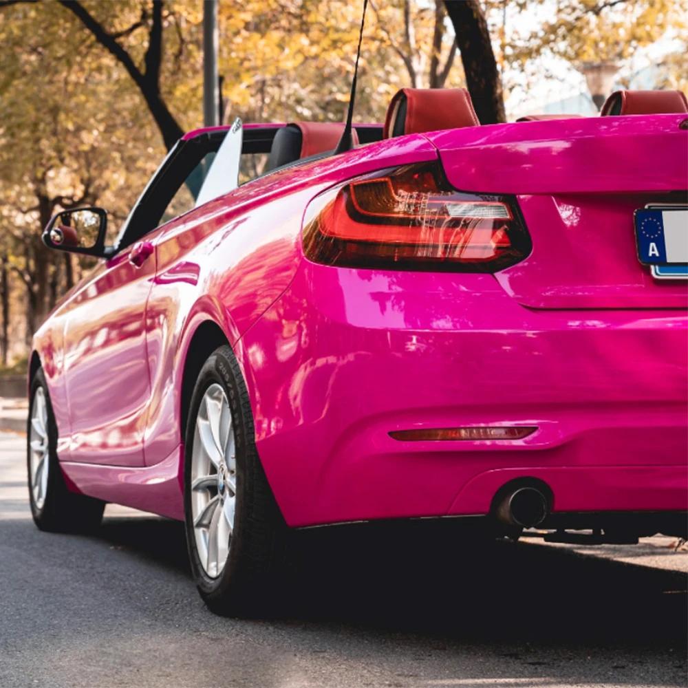 Adesivo per Auto in PET Magenta Ultra Lucido Pellicola in Vinile Senza Bolle Decalcomania Fai-da-Te per Auto Adesivo Autoadesivo per Carrozzeria Auto Accessori Auto