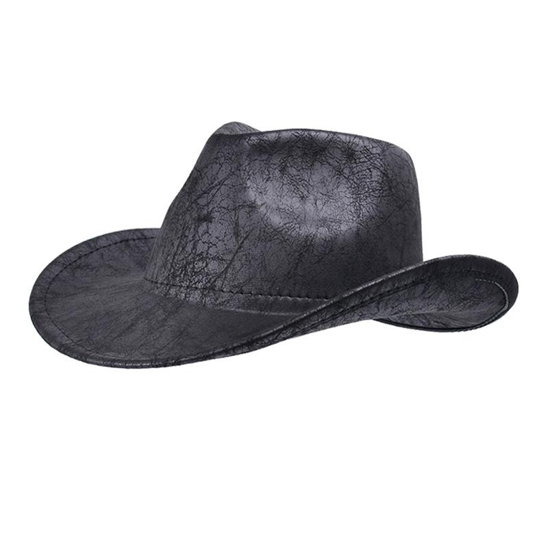 Retro Texture Design Western Cowboy Hats for Men Roll-up Wide Brim Outdoor Gentleman Jazz Caps Panama Hats