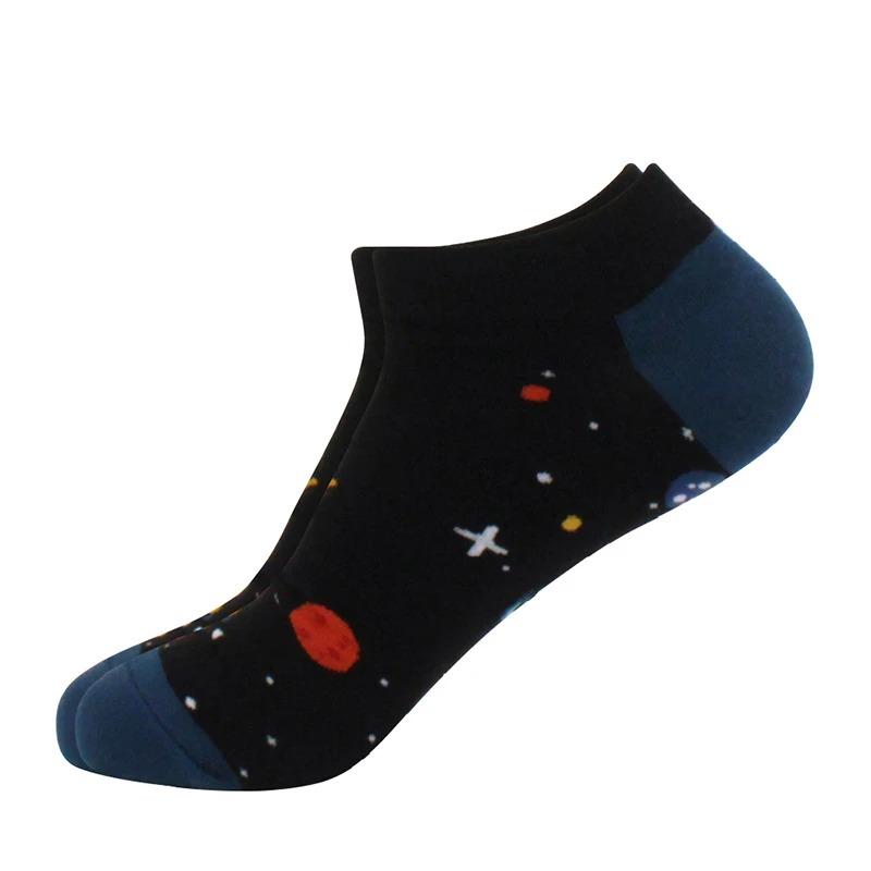 Herrensocken Bootssocken Freizeit Präzisionsbaumwolle Gitter Astronaut Rautenmuster, Skateboard, lustig, Bootssocken