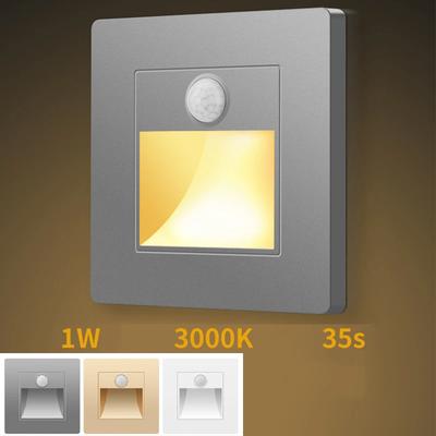 Sensore di movimento a infrarossi Luci scale Lampada da parete per interni ed esterni Lampada da parete per gradini da incasso a LED 3W Decorazione per camera da letto per scale
