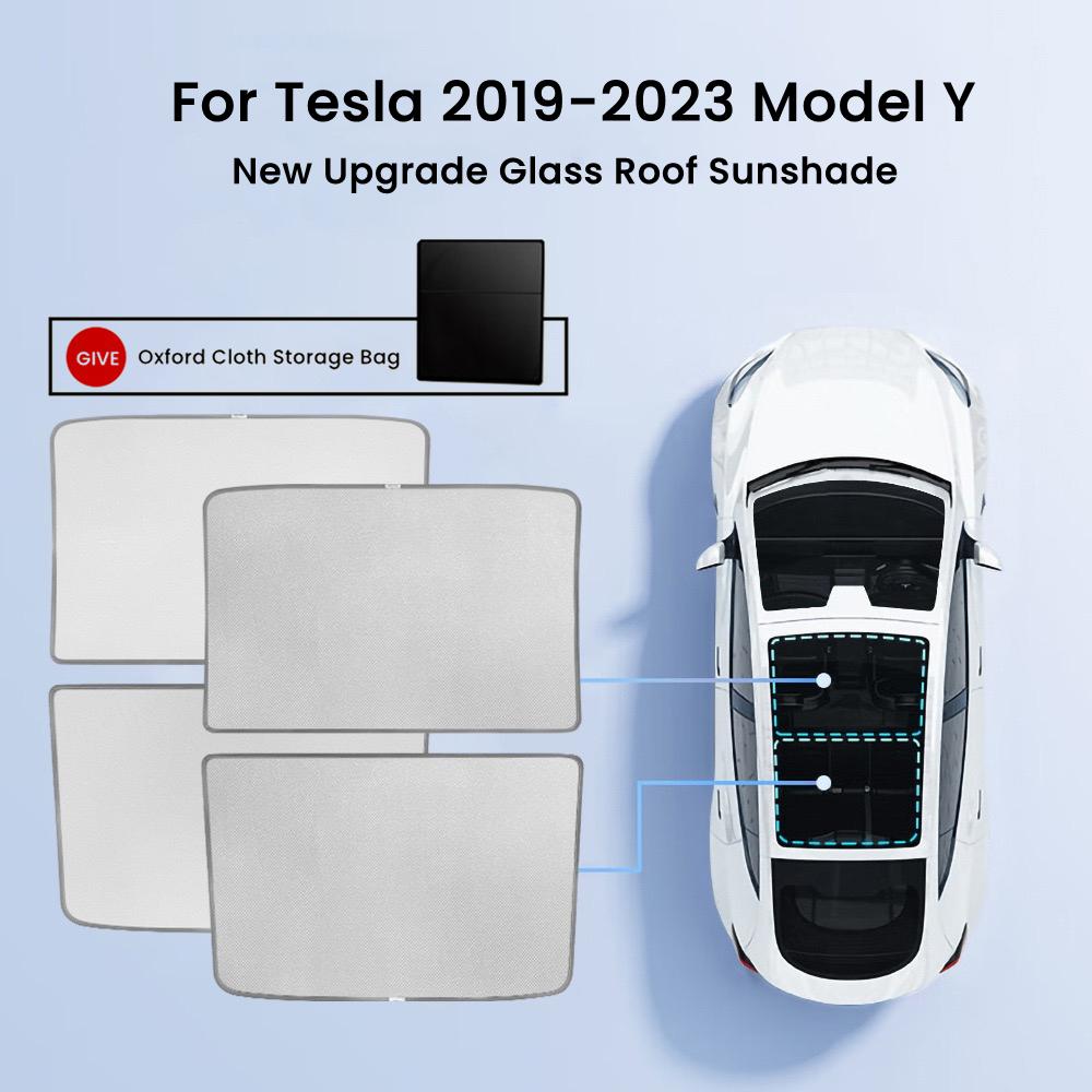 Sunroof Sunshades For Tesla Model 3 Model Y Model 3+ Highland Upgrade Ice Cloth Buckle Sun Shades Glass Roof Front Rear Skylight