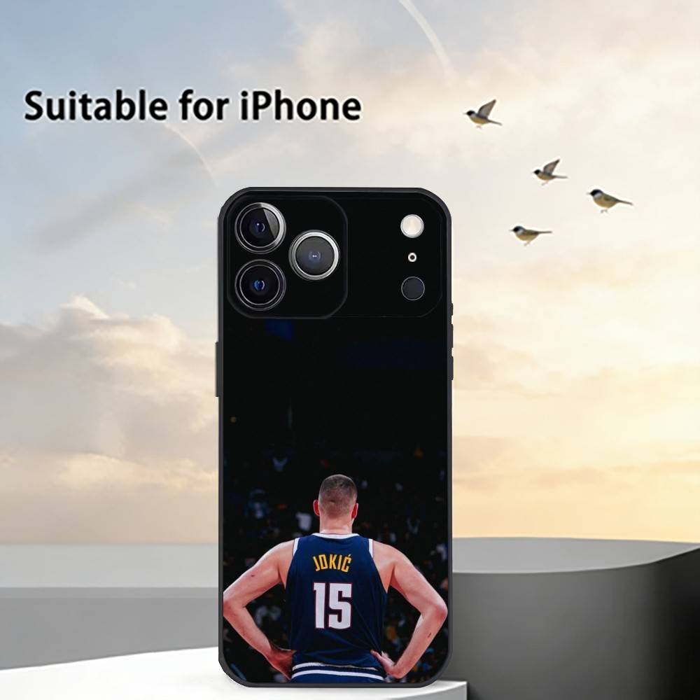 Basketball Sport N-Nikola Jokic Phone Case For iPhone 17,16,15,14,13,12,11 Plus,Pro Max,XS,Soft Silicone Black Cover