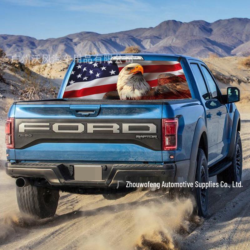 A135 American Eagle Flag Rear Window Decal for Trucks & SUVs