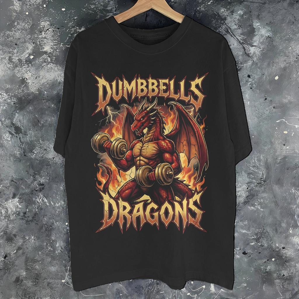 Unisex Unisex Dumbbells And Dragons Shirt Cotton Print Tshirt Clothing Outfits