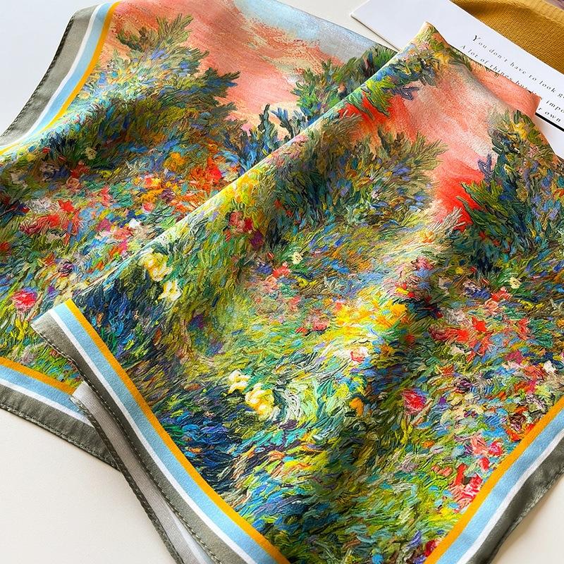 Silk Silk Scarf Women's Summer New Temperament Scarf Mulberry Silk Versatile Gift Practical for Mothers and Elders Neck Protection