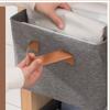Clothes Storage Bin Foldable Cationic Clothes Organizer with Handle for Bedroom Closet Gray