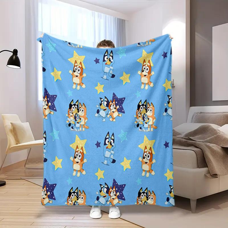 Bluey Blanket Suitable All Seasons Soft Comfortable Sofa Office Home Blanket Holiday Birthday Gift Bluey 128 140
