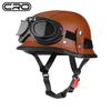 Cruise Vintage Goggles PU Leather Private Helmet Leather Helmet Half Helmet Motorcycle Helmet Locomotive Helmet