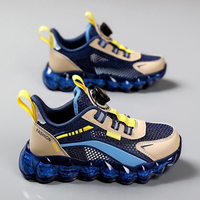 Big Boys Shoes Children's Mesh Sneakers Breathable Mesh Shoes Rotating Button Men