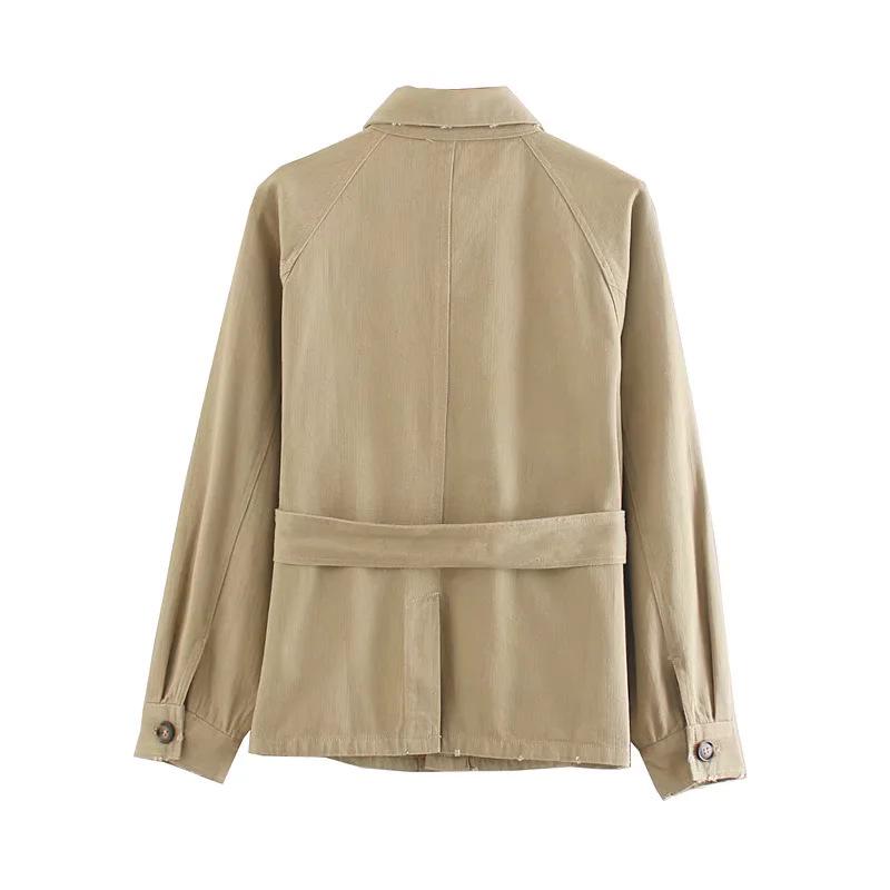 2024 Women's Winter Distressed Pocket Workwear Shirt Jacket - European & American Style Fashion