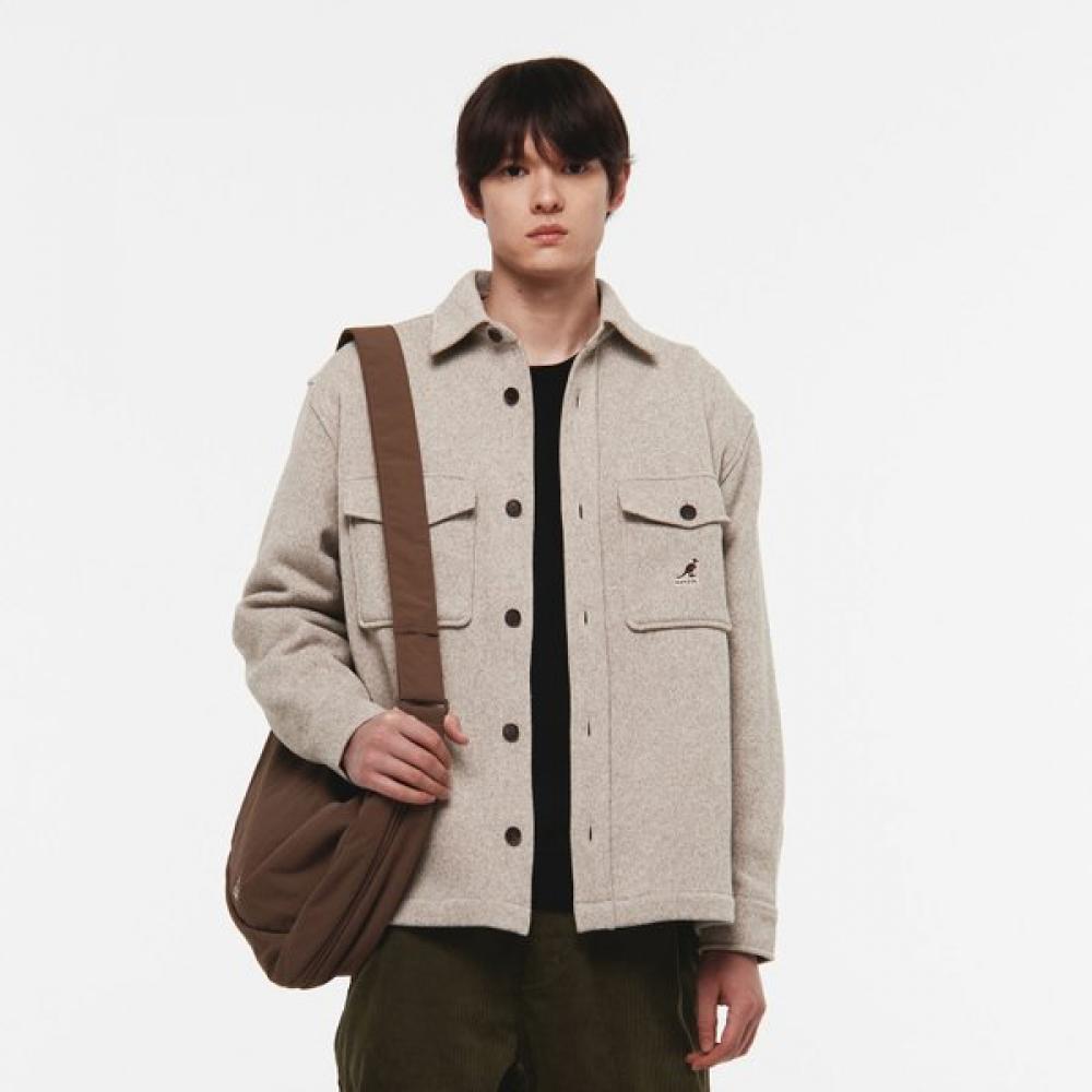 KANGOL Рубашка-подушка с двумя карманами Светло-бежевая 7068 XL