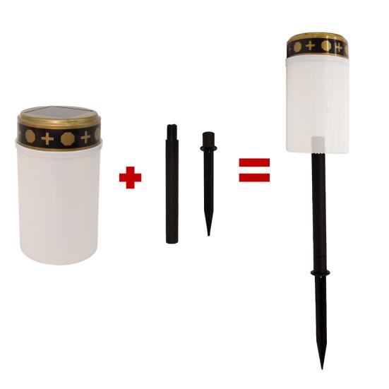 2 Stück Outdoor Friedhofsritual Wasserdichte Kerzenlampe Solarbetrieben Elektrisches Licht