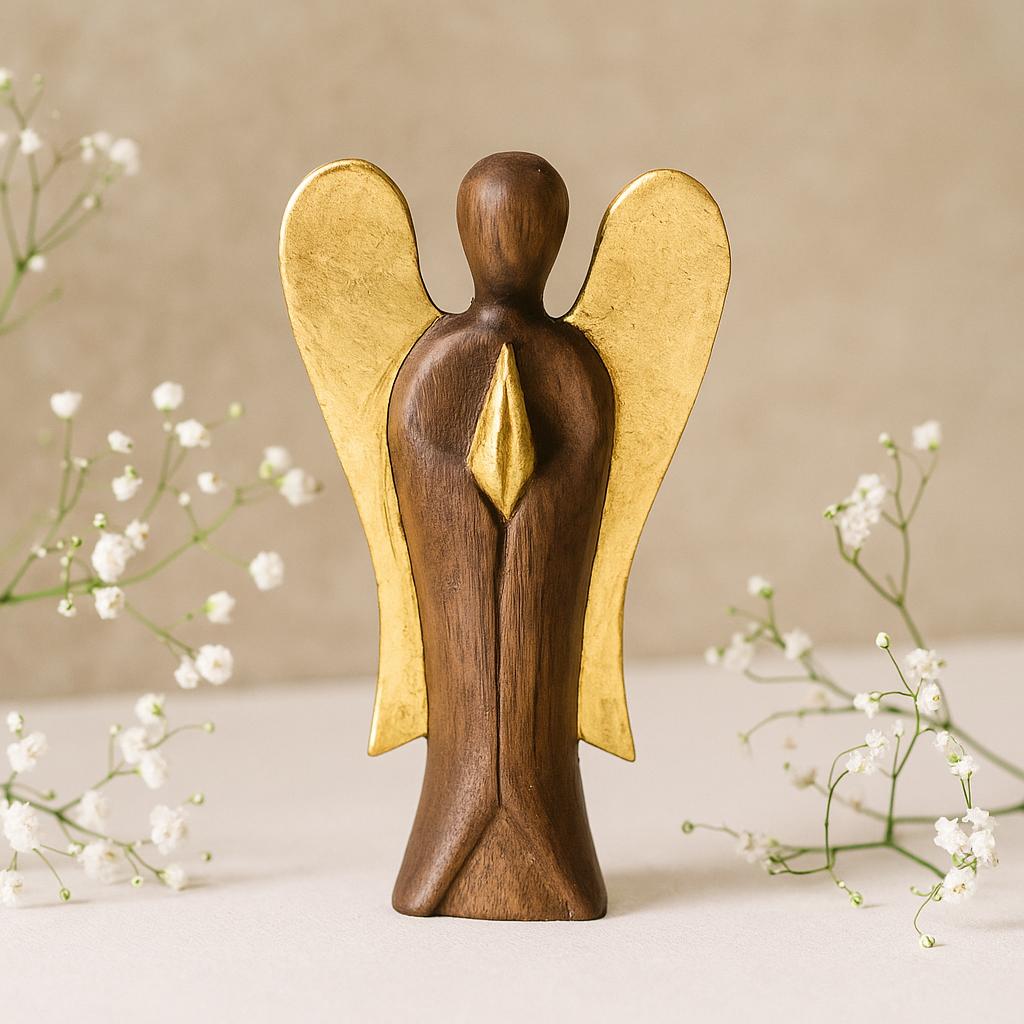 Shamtam Brown/Grain Guardian Angel Figurine
