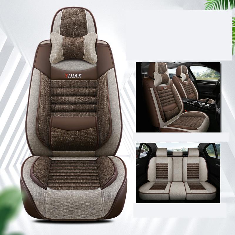 Uniwersalna Poduszka na Fotel Samochodowy Len Pełne Pokrowce na Siedzenia Na Wszystkie Pory Roku Komfort Trwałe Mata na Fotel Samochodowy