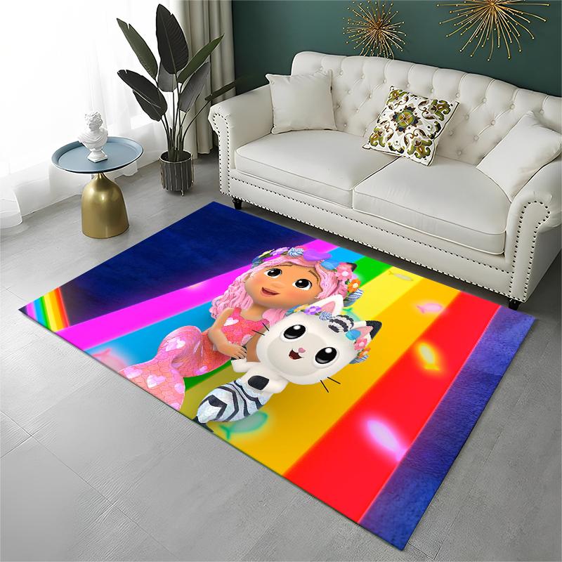 Cartoon Gabby Dollhouse Girl Carpet Rug for Playroom Bedroom Living Room Sofa Home Decor,kid Area Rug Non-slip Floor Mat Gift