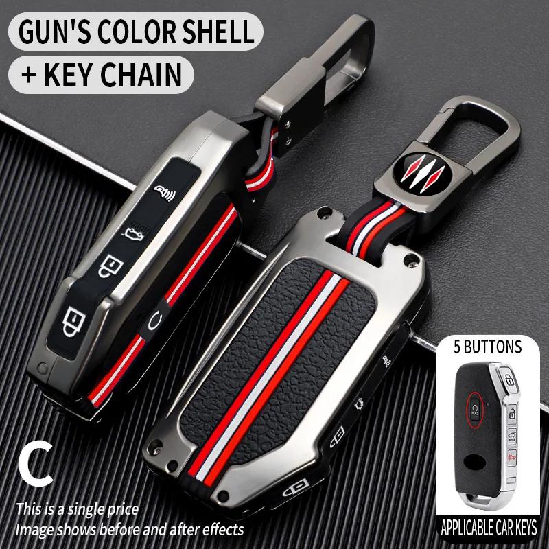 Metal Car Key Cover Fob Case Shell For Kia Seltos Sportage Nq5 Sorento Mq4 Gt Line K5 Dl3 Niro Sg2 Ev6 K3 Carnival Ka4 K7 K8 Gl3