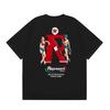 Mens Oversized Vintage Washed Cotton T-Shirt With Cartoon Animal Print Streetwear Loose Fit Short Sleeve Tee