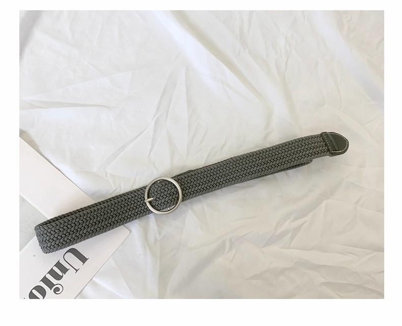 Unisex Korean Style Canvas Belt with Elastic Waistband and Pin Buckle