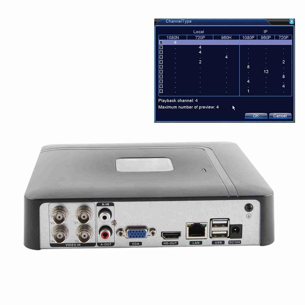 4 canale 4CH de securitate CCTV AHd CVI/TVI/DVr NVR 5 în 1 Video Recorder în timp real