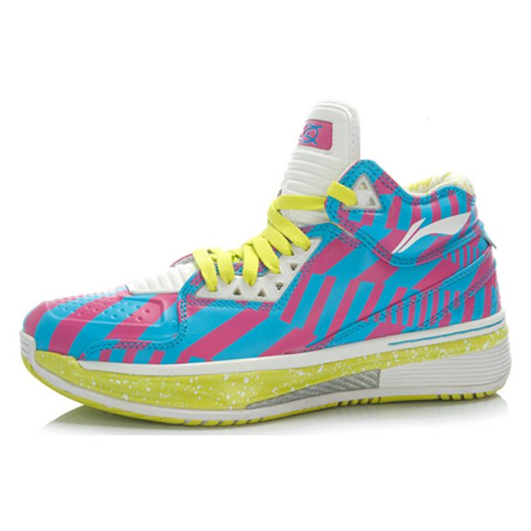 New LiNing WOW 2 Anti Slip And Wear Resistant Rebound Low Top Basketball Shoes Men's Blue Pink White ABAH017-16