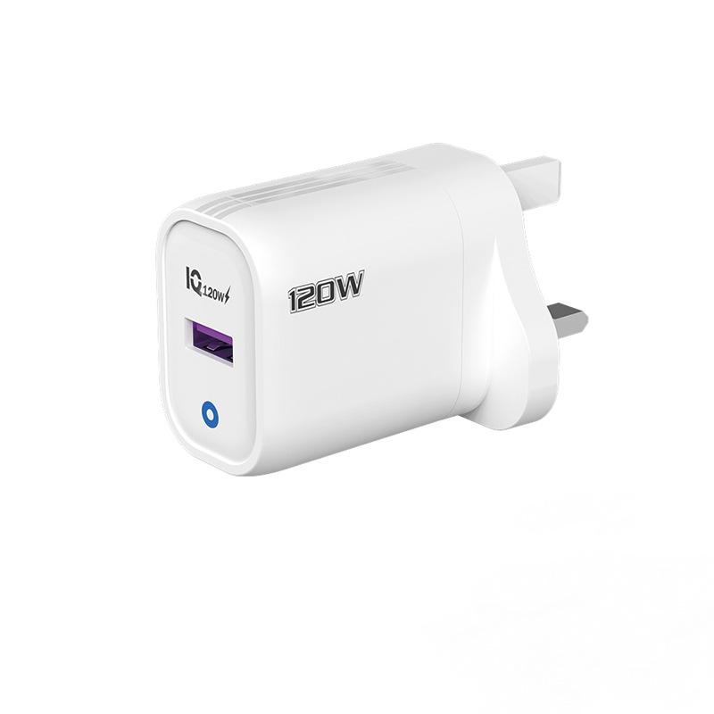 120W Cross-Border USB Fast Charger - European, American, UK Standard, Amber Yellow