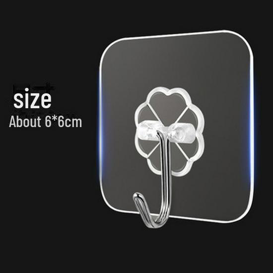Transparent Traceless Adhesive Hooks - Strong, Waterproof, and Punch-Free Wall Hooks for Hanging Clothes