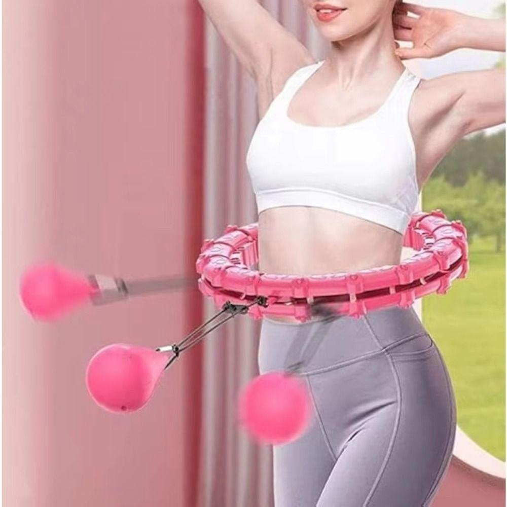 24 Knots Fitness Hoop Detachable Abdominal Workout Equipment Weighted Exercise Hoop  for Women/Men