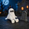 Flexible Halloween Figurine, 3D Printed Mini Grim Reaper/Ghost Statue with Movable Joints, Collectible Gothic Ornaments for Shelf, Desk, Home Decor