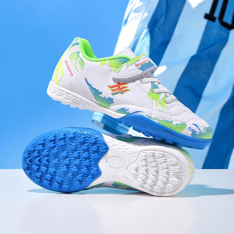 Children's Velcro Studded Football Shoes for Teens - Boys & Girls Grass Training Sports Sneakers