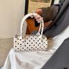Polyester Spicy Girl Handbag Korean Style PU Shoulder Bag Polka Dot Cylindrical Bag  Party