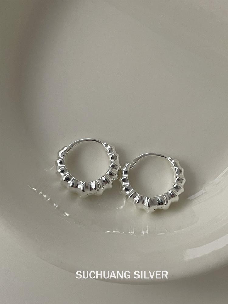 S925 Sterling Silver Geometric Hoop Earrings for Women – Elegant, Versatile, and Luxurious Design. 925 Sterling Silver