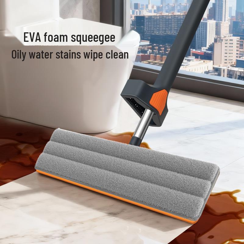 2026 Chenille Flat Mop: Hands-Free, Wet & Dry One-Wipe Clean with Replaceable Cloth