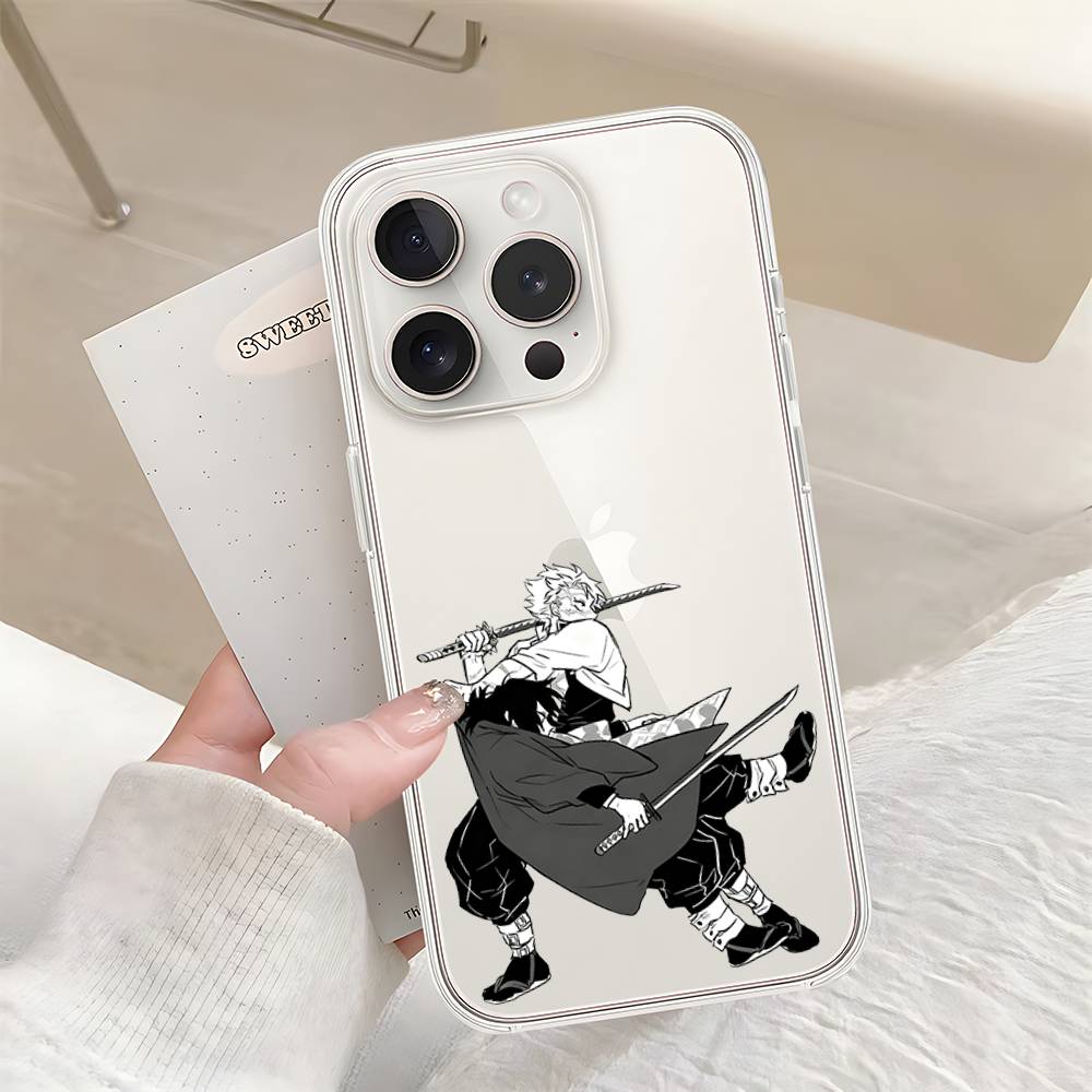 S-Sanemis G-Giyuus Phone Case For Iphone17 16 15 11 13 14 Pro Max 7 8 Plus X Xr Xs Max Se2020 12mini Transparent Cov