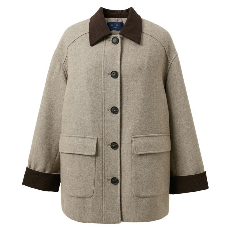 Sancai 2025 Winter Barn Style Wool Blend Padded Overcoat