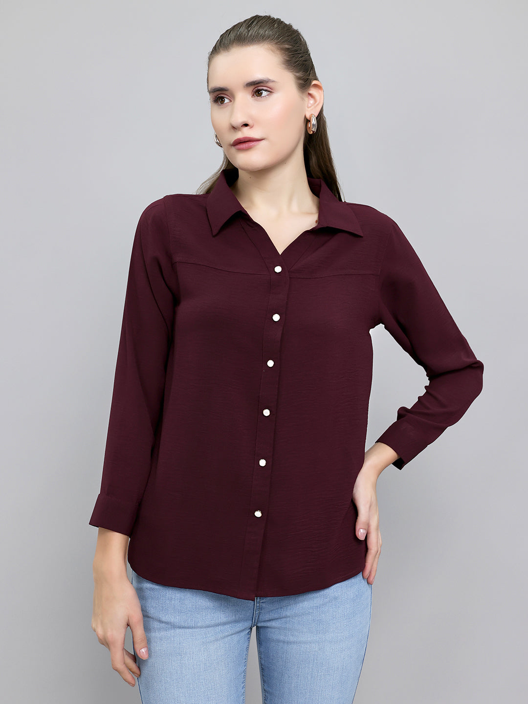 Monte Carlo Women Regular Fit Burgundy Top 3XL бордовый