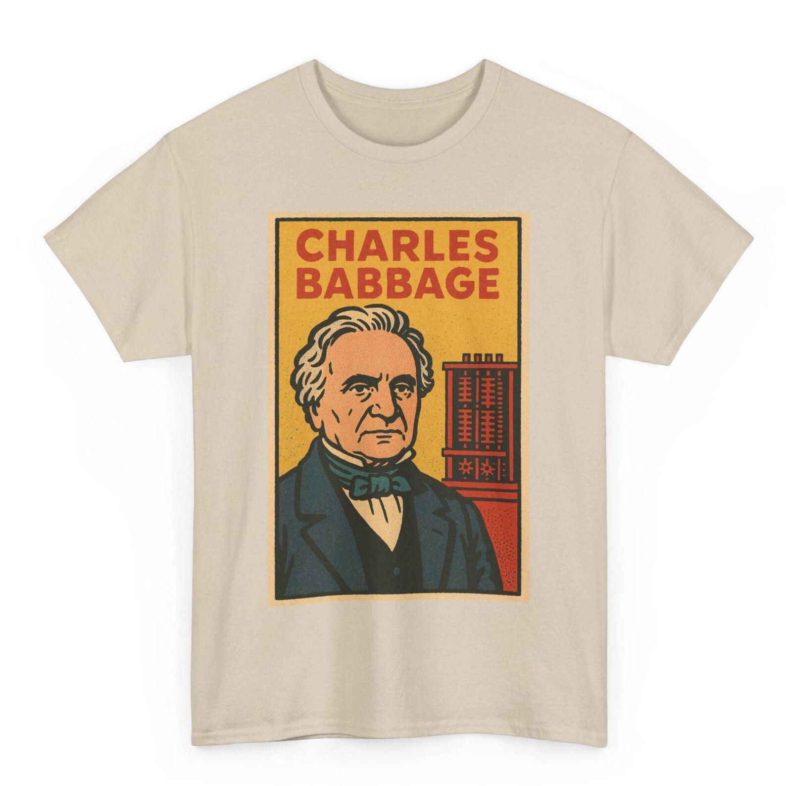 Charles Babbage T-Shirt: Retro Comic Style Inventor Tee for Tech Nerds L