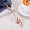Coffee Stirring Spoon Musical Notes Shaped Long Handle Stainless Steel 7 Colors Dessert Ice Cream Mixing Scoops Drink Tableware